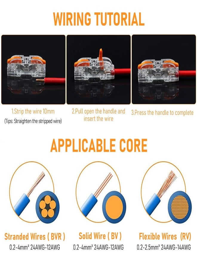 Serplex 34Pcs Wire Connectors - Compact Splicing Wire Jointers Lever Spl-1 Clamp With Control Lever For 28-12 Awg - Image 2
